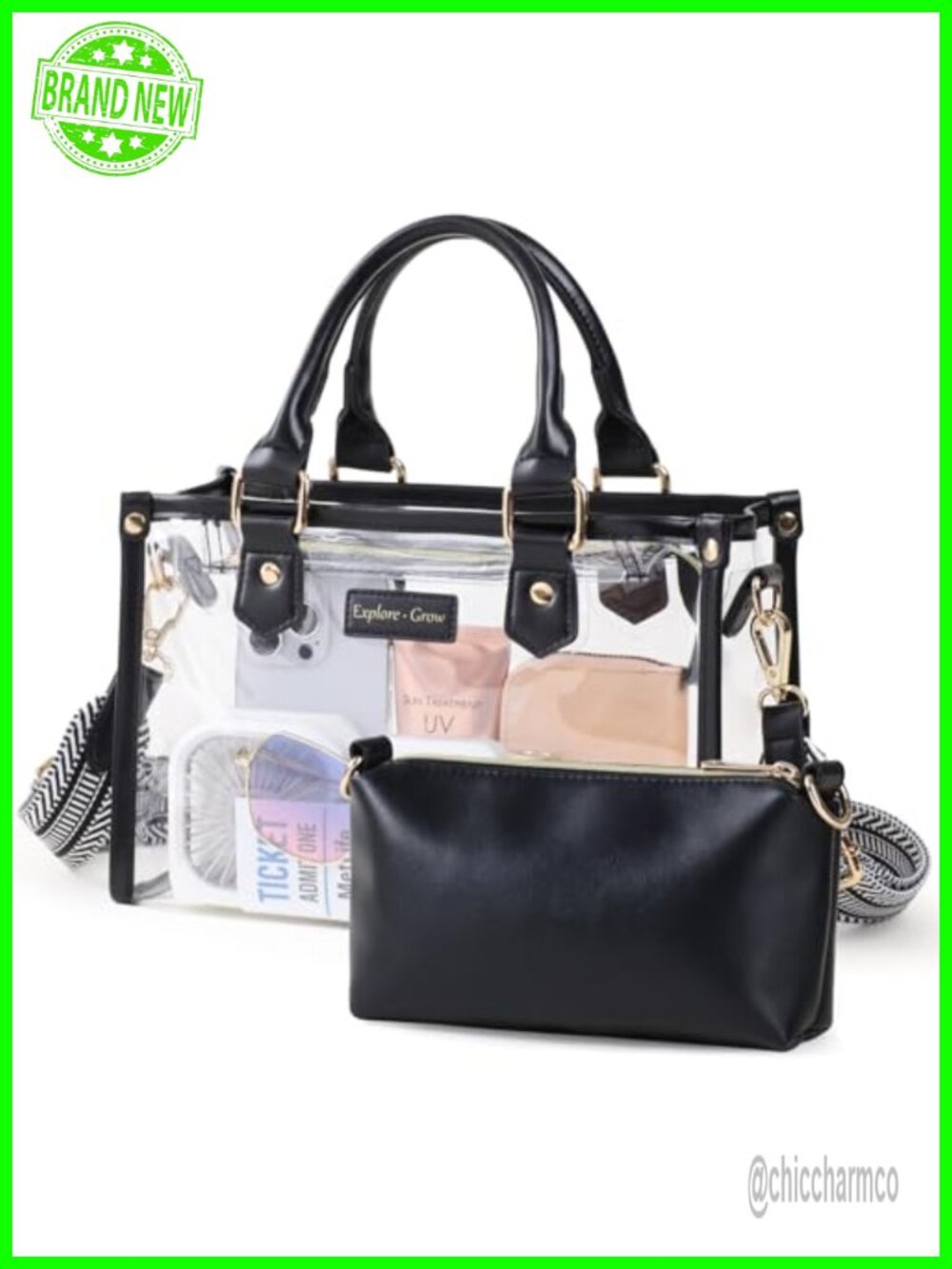 Clear Stadium Approved Tote Bag PVC Transparent Purse Crossbody